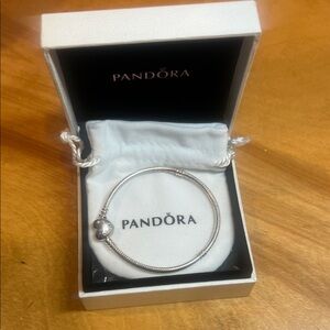 Pandora Silver Bracelet with Heart Charm